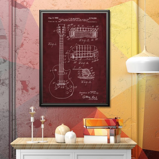 Rot | Gitarrenpatent Poster (Von Creator hochgeladen)