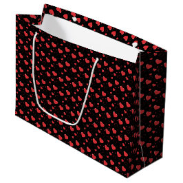 Rot glänzende Passionsherzen, niedlich romantische Große Geschenktüte