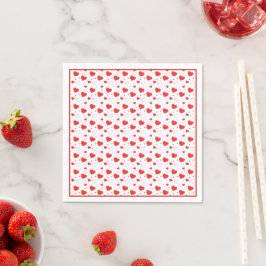 Rot glänzende Passionsherzen, niedlich romantische Serviette