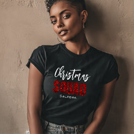 Rot glitziger Weihnachts-Squad-Name  T-Shirt