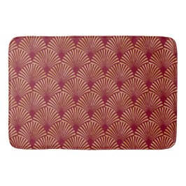 ROT & GOLD ART DECO FALSCHEN PATTERIEN BADEMATTE