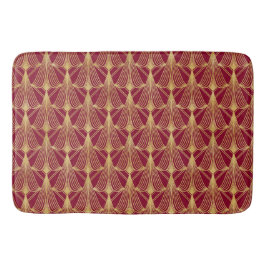 ROT & GOLD ART DECO FALSCHEN PATTERIEN BADEMATTE