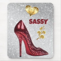 Rot & Gold auf Silberschuh |