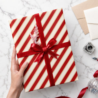 Rot Gold Candy Cane Streifen Geschenkpapier