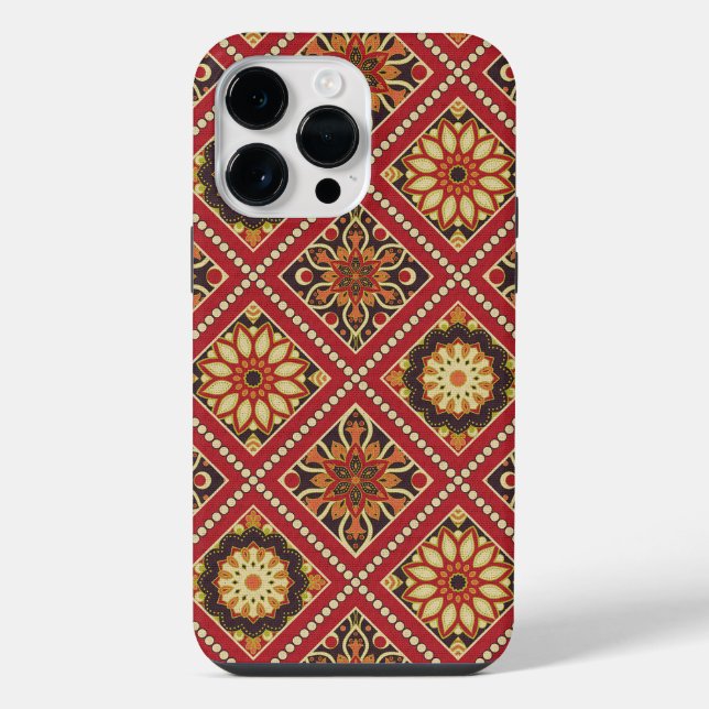 ROT GOLD CREAM MANDALA MUSTER iPhone HÜLLE (Rückseite)