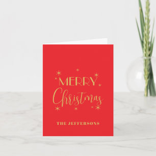 Rot & Gold Farben Frohe Weihnachten Familienname