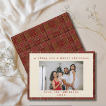 Rot Gold Gingham Karo Benutzerdefiniertes Foto Wei