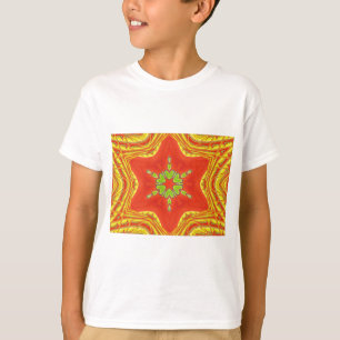 Rot Gold Grün Mandala Kunst Druck T-Shirt