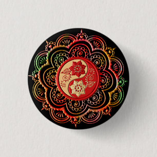 Rot & Gold Mandala Button