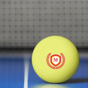 Rot-Gold-Monogram-Logo-Wappen Tischtennisball