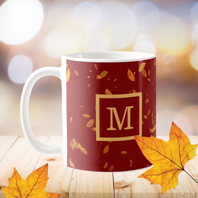 Rot-Gold-Monogramm-Initial Kaffeetasse (Von Creator hochgeladen)