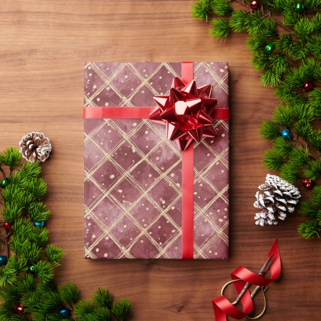 Rot Gold Punkte Weihnachten Geschenkpapier (Feiertagsgeschenk)