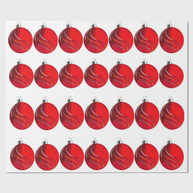 Rot, Gold, Silber, Weihnachtsbrillen - Umschlagpap Geschenkpapier (Flach)