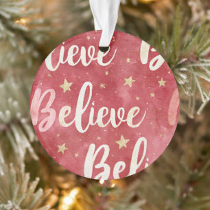 Rot Gold Sterne Rosa Weiß Glauben Weihnachten Ornament