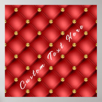 Rot-Gold-Tuftposter mit individuellem Text