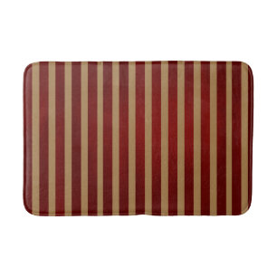 Rot & Gold Vertikale Streifen Gestreiftes Muster Badematte