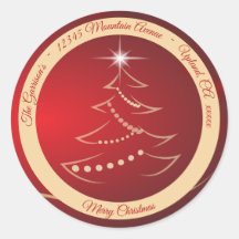Rot & Gold Weihnachts-Rücksende-Adressetikett-Sieg