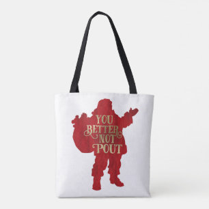 Rot & Gold Weihnachtsmann Spielzeugtasche Du sollt