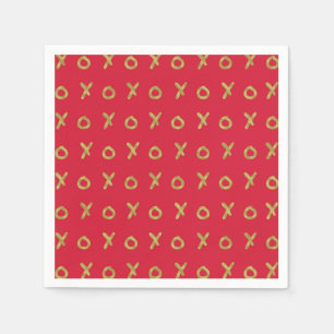 Rot & Gold X O XO XO's Trendige Süße Serviette