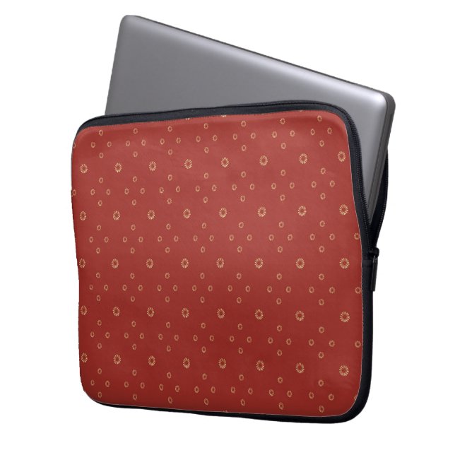 Rot | Golden Zinnia Sun Laptopschutzhülle (Vorderseite Links)