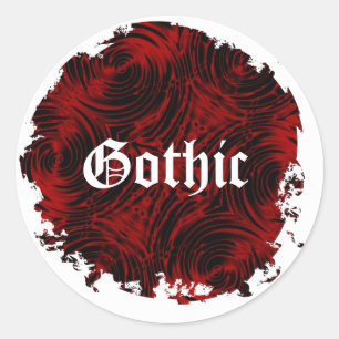 Rot-Gothic-Aufkleber Runder Aufkleber