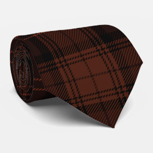 Rot, Graphit, Van Cleef, Black Twill Tartan Neck Krawatte