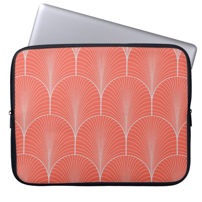 Rot-grau Deko, Vintage Tapete. Laptopschutzhülle (Vorderseite)
