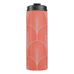 Rot-grau Deko, Vintage Tapete. Thermosbecher