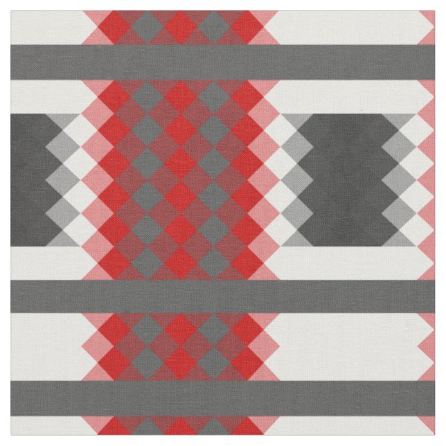 rot grau und weiß geometrisch stoff (Nahaufnahme)