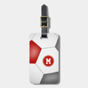 Rot graue Mannschaft Farben Jungs Fußball-Tasche Gepäckanhänger