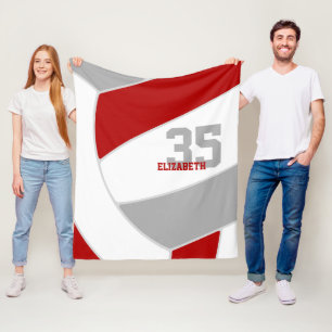 Rot-Grauen-Mannschaft Farben grandiosen Volleyball Fleecedecke