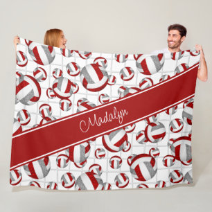 Rot graues gürteliges Team färbt Volleyballs Netza Fleecedecke