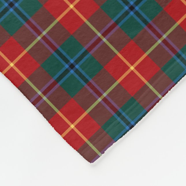 Rot-Grün-Clan Turnbull Tartan Monogram Fleecedecke (Ecke)