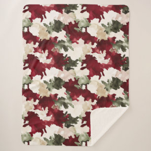 Rot Grün Creme Camo Sherpadecke