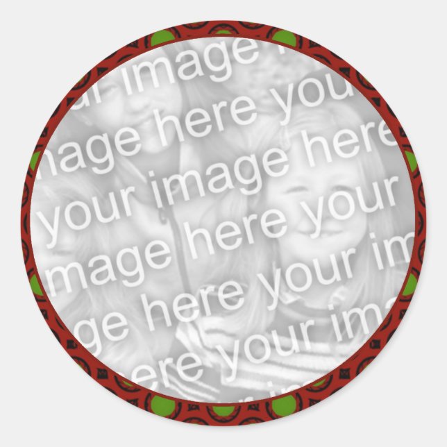 Rot-Grün-Foto Runder Aufkleber (Vorderseite)