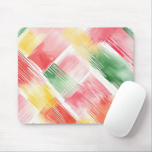 Rot Grün Gelbe Abstrakte Streifen Mousepad