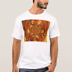 Rot grün gelbe Cool Retro Vintage Blumendesign T-Shirt
