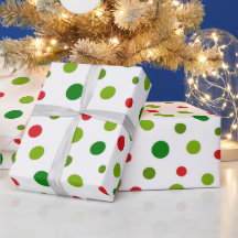 Rot-grün gepunktetes Weihnachtspapier