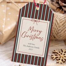 Rot & Grün gestreifte Frohe Weihnachten