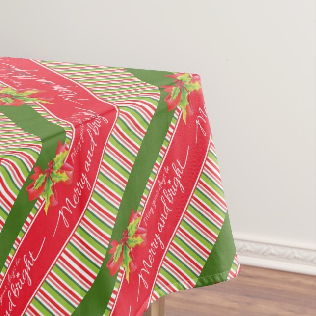 Rot-grün gestreifte, heilige Tischdecke (Beispiel)