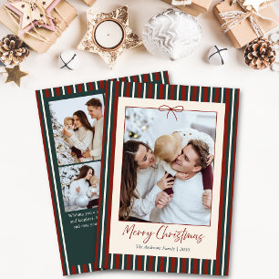 Rot & Grün gestreifte Weihnachten 5 Familienfoto