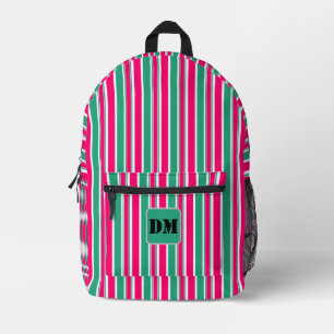 Rot-grün gestreiftes horizontales Muster Bedruckter Rucksack