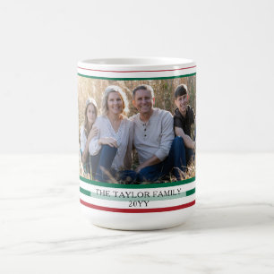 Rot grün horizontal gestreifte klassische gestreif kaffeetasse