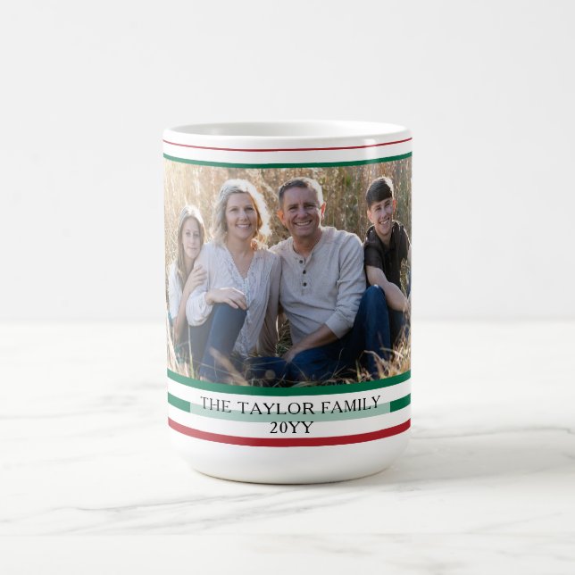 Rot grün horizontal gestreifte klassische gestreif kaffeetasse (Mittel)