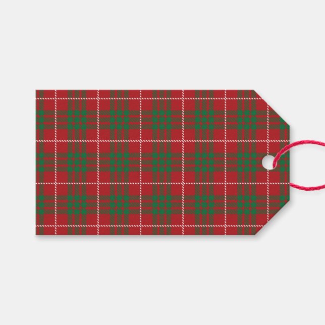 Rot & Grün Kariert Geschenkanhänger (Vorderseite (Horizontal))