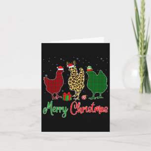 Rot Grün Kariert Leopard Hühner Weihnachtsmann Elf Karte