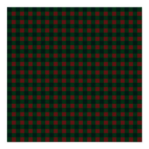 Rot-grün kariertes Büffel-Weihnachtsfest Poster