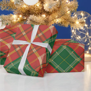 Rot-grün kariertes Muster Geschenkpapier