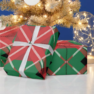 Rot-grün kariertes Muster Geschenkpapier