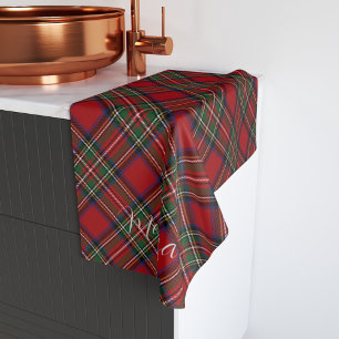 Rot-grün kariertes rustikales klassisches Tartan Handtuch